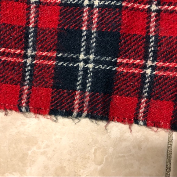 Calliope Plaid Houndstooth Plaid Print Fringe Two Toned Scarf Reversible C - Picture 6 of 8